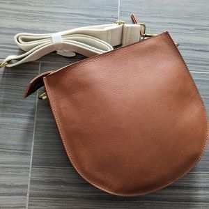 Madewell Leather The Transport Saddlebag Shoulder Bag Brown NWT